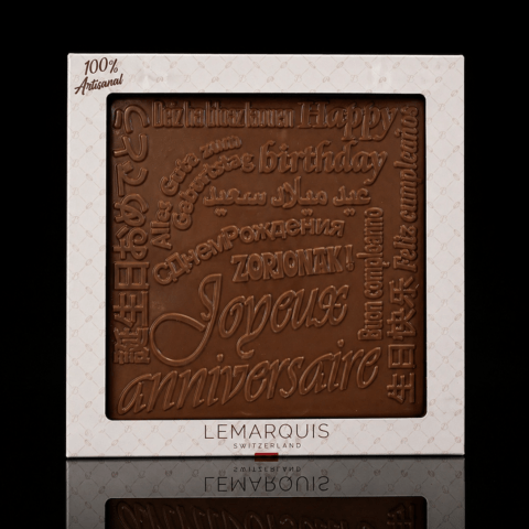 Tablette « message » chocolat au lait Bio 40%